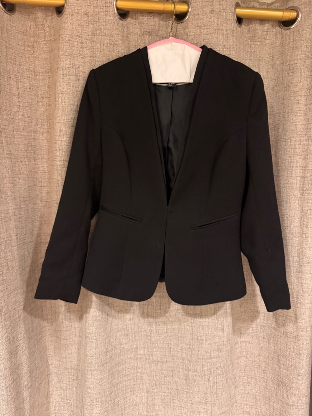 Women's Black Open-Front Blazer Jacket